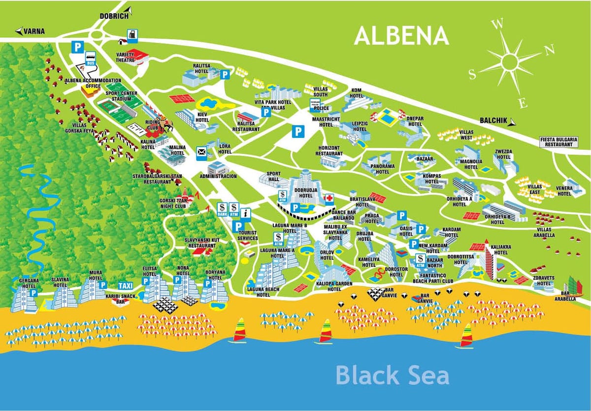 карта Албена Болгарія