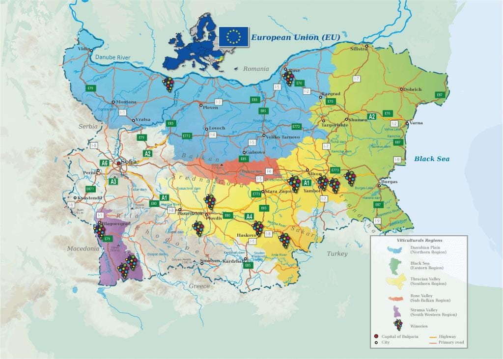 карта болгарське вино