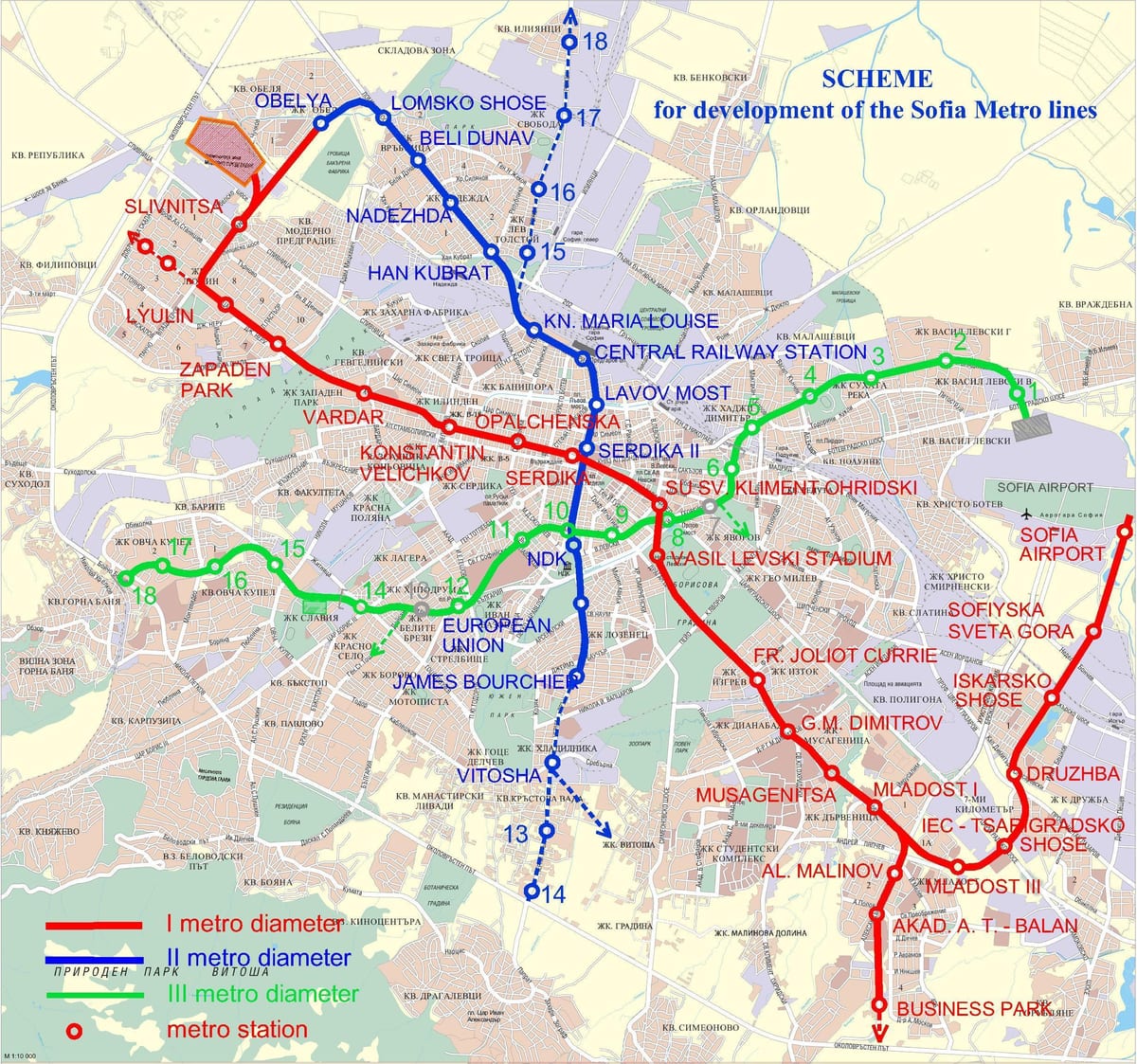 карта Болгарії метро