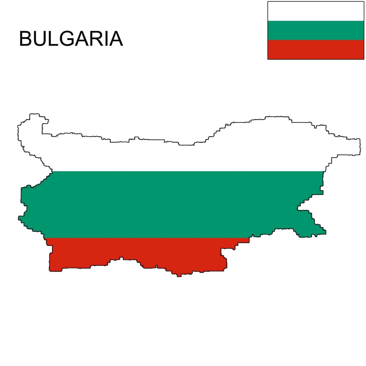 Прапор Болгарії на карті
