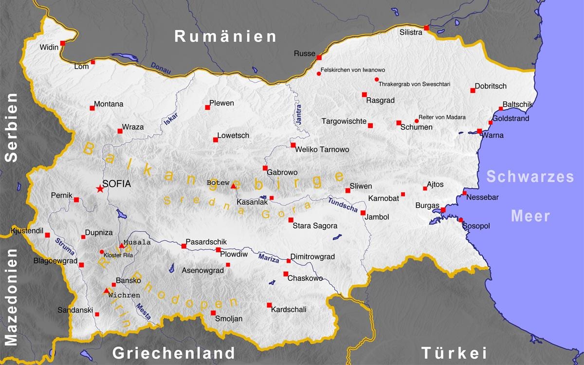 карта болгарського узбережжя