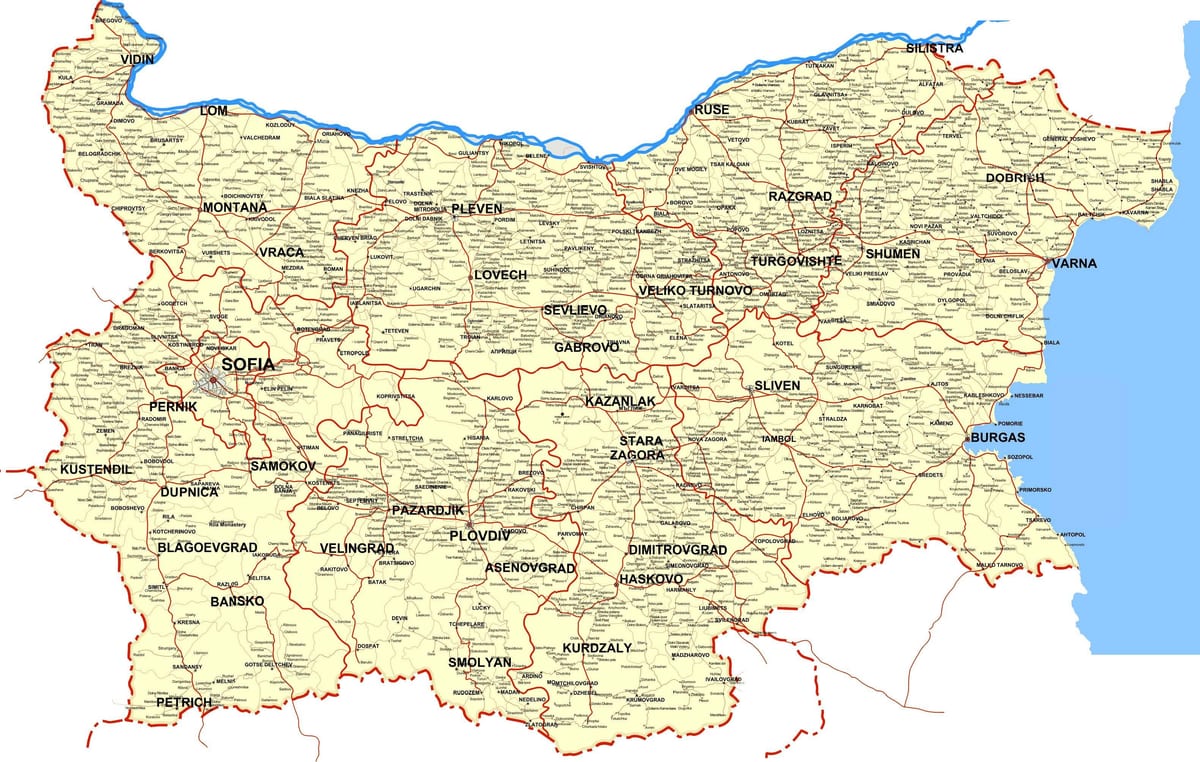 Болгарія мапа країни