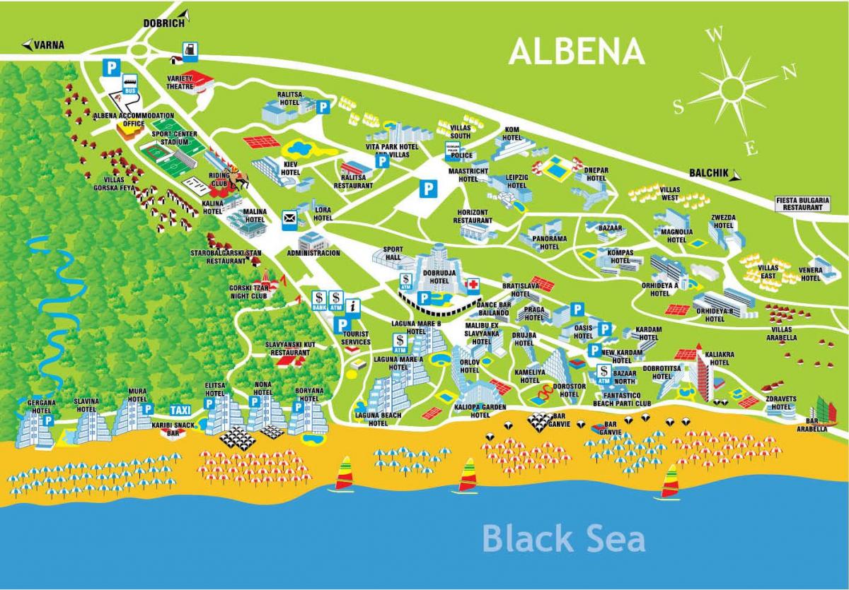 карта Албена Болгарія