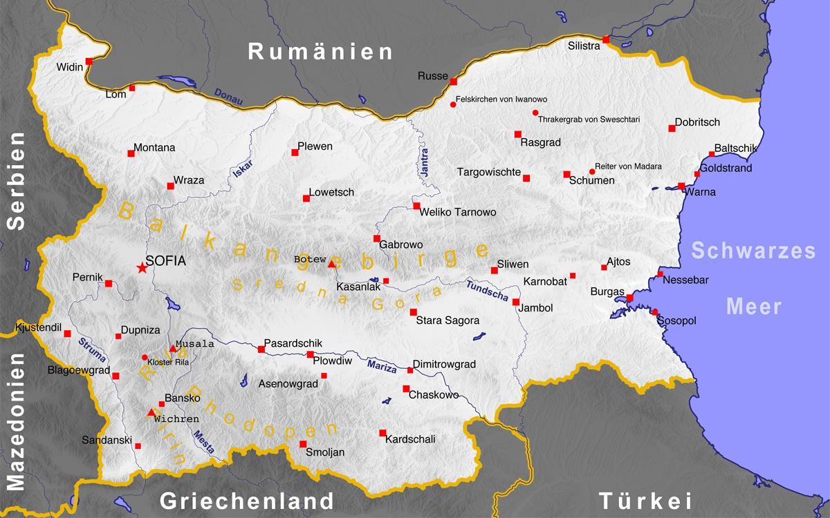 Болгарія карті міста 