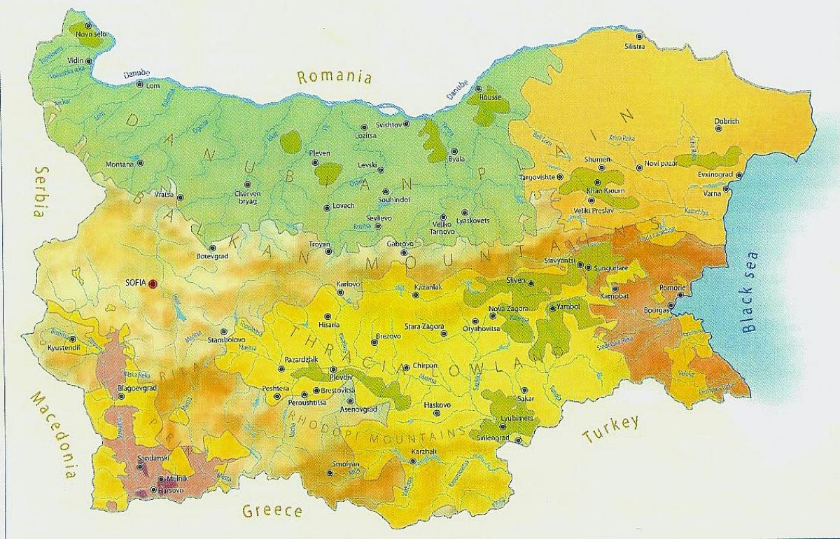 карта Болгарії клімат