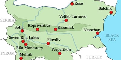 Карта болгарські монастирі