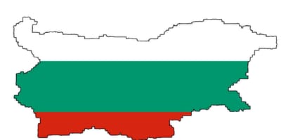Прапор Болгарії на карті 
