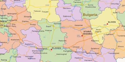 Карта Болгарії політичні
