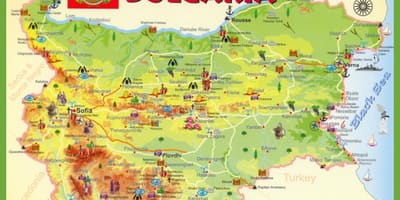 Болгарія пам'ятки карта