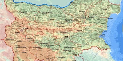 Карту детальна карта Болгарії