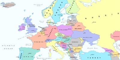 На карті Європи в Болгарії